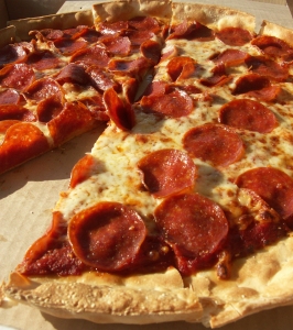 Delicious pepperoni pizza. Photo by Stephen J. Sullivan, taken from stock.xchng.